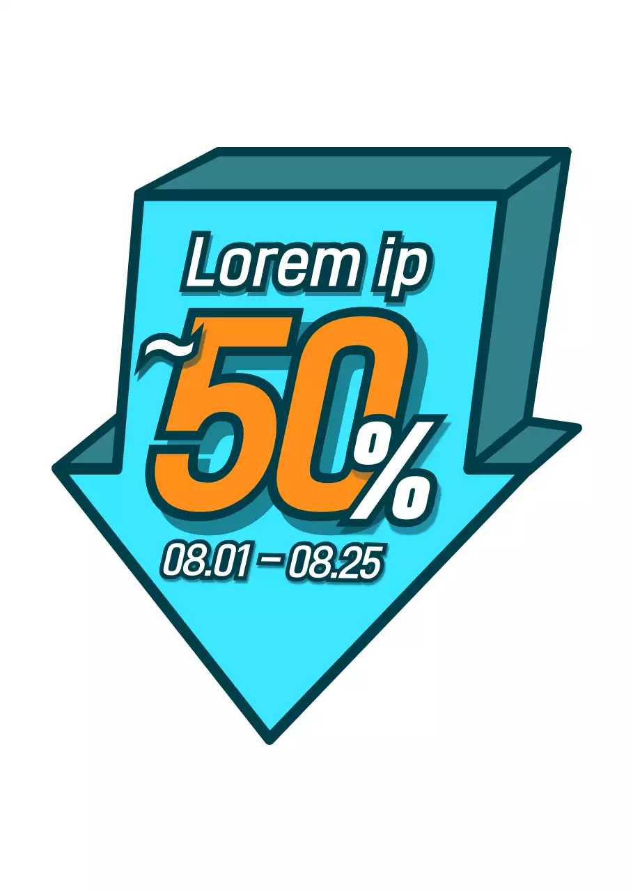 Blue and orange discount event arrows