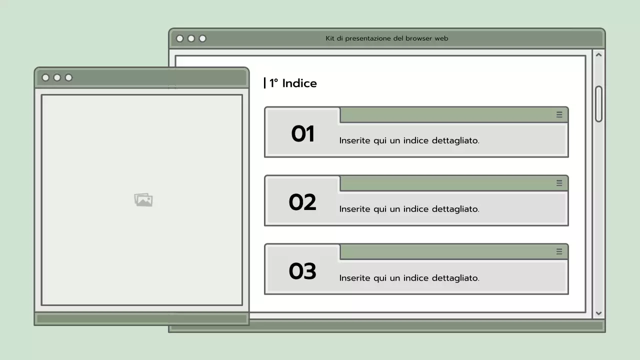 Kit di presentazione con concetto di browser blu chiaro