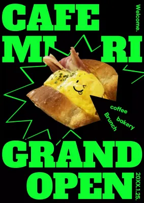 Neon Trendy Cafe Promotion Poster