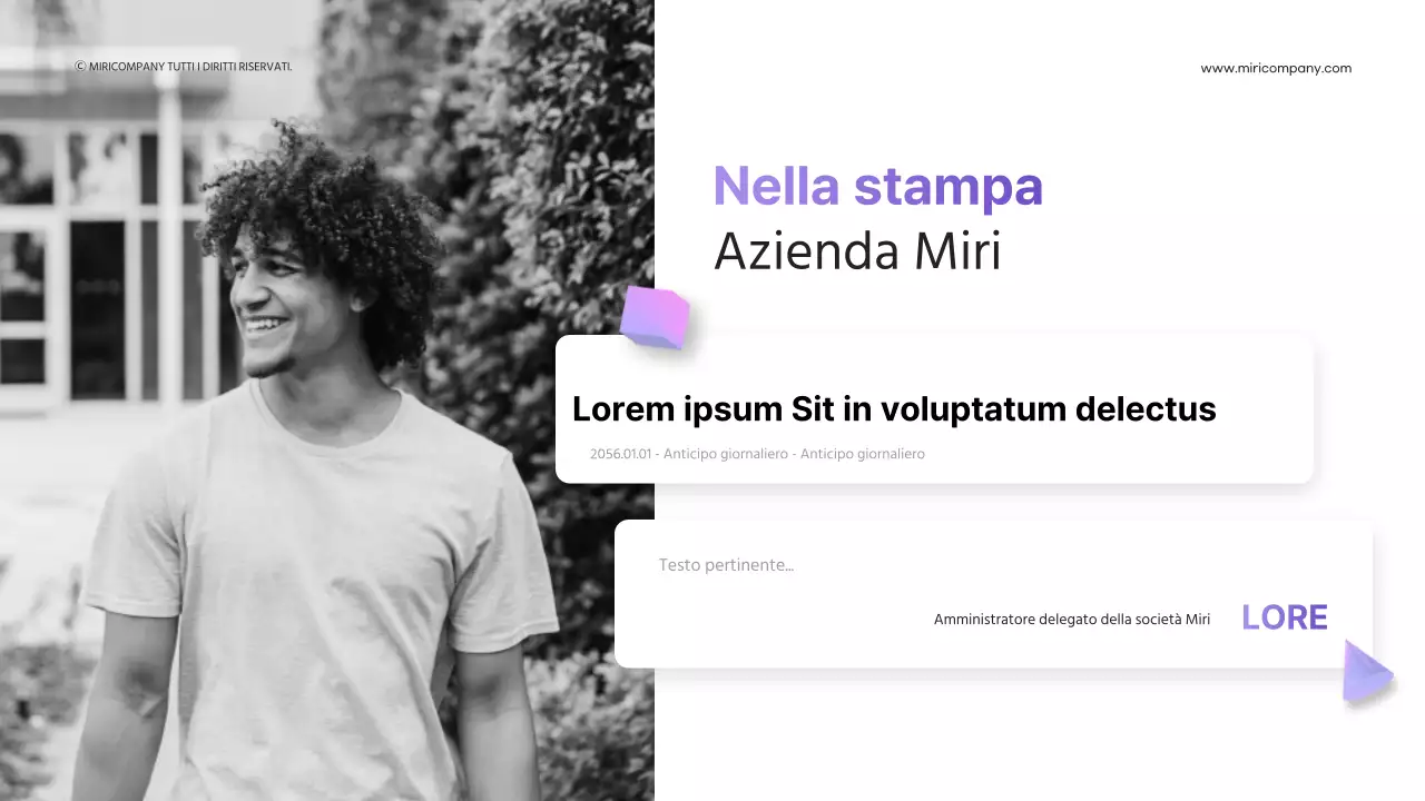 Forme 3D con sfumatura viola per presentazioni aziendali