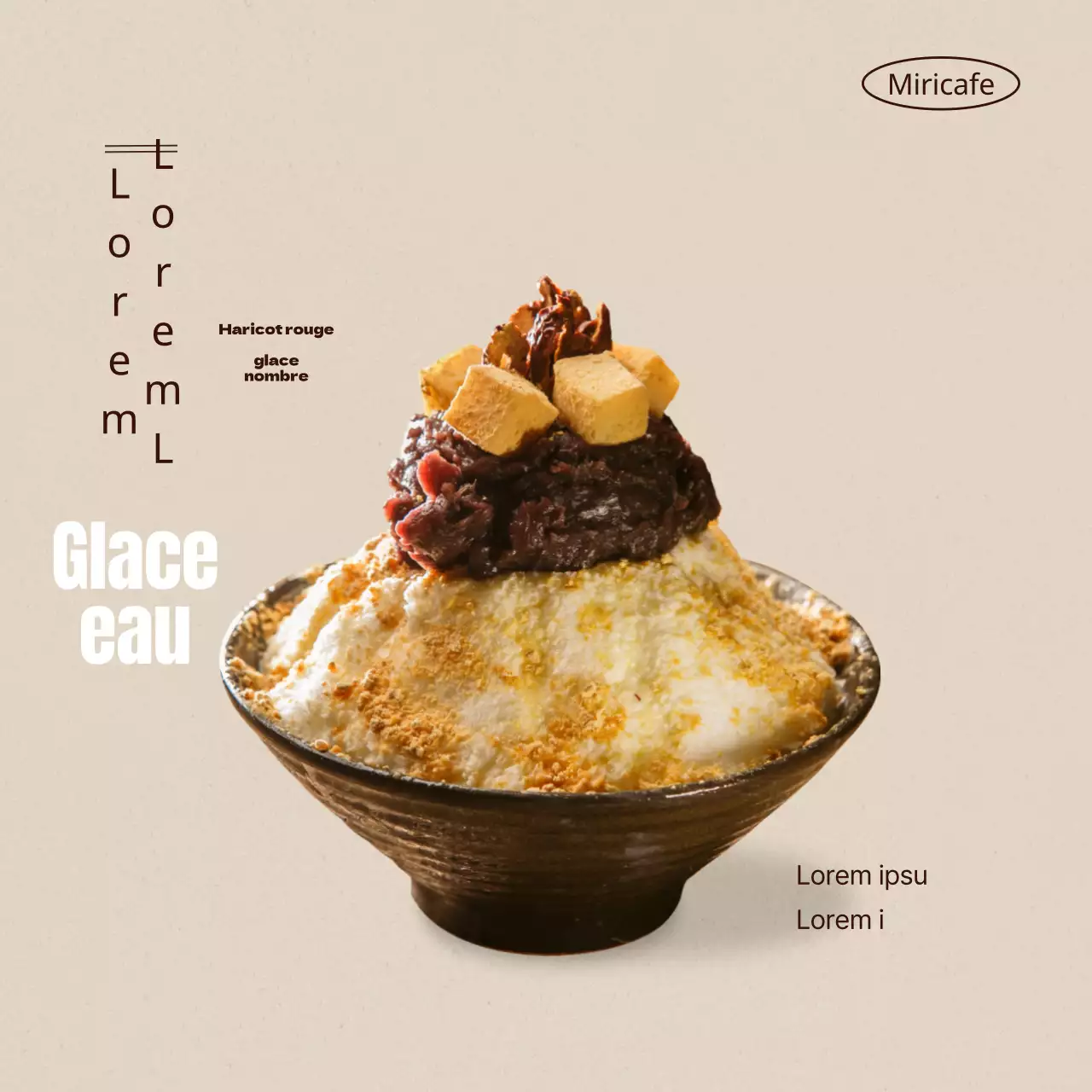 Présentation d'un menu d'été beige et épuré pour les cafés