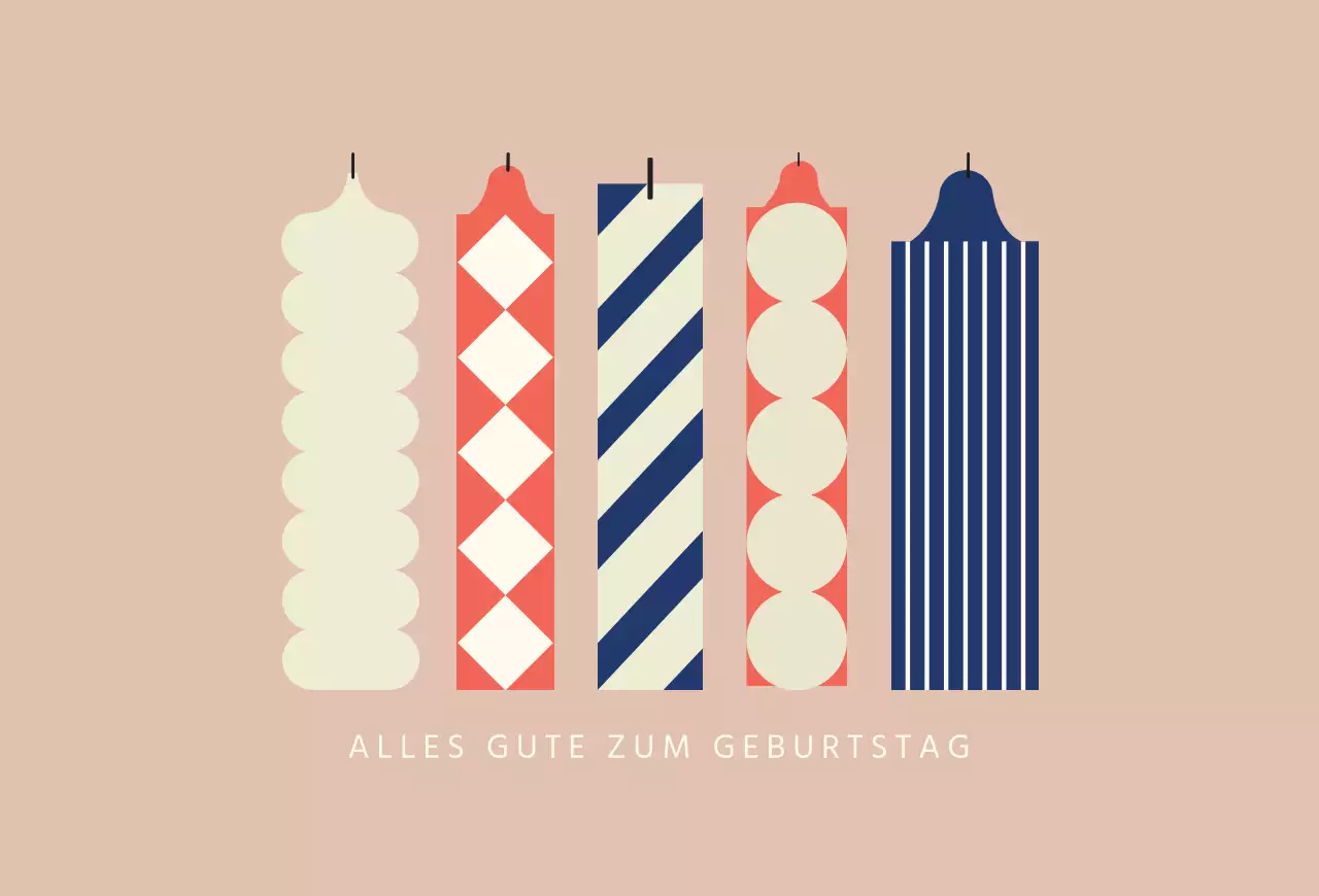 Moderne Geburtstagspostkarte