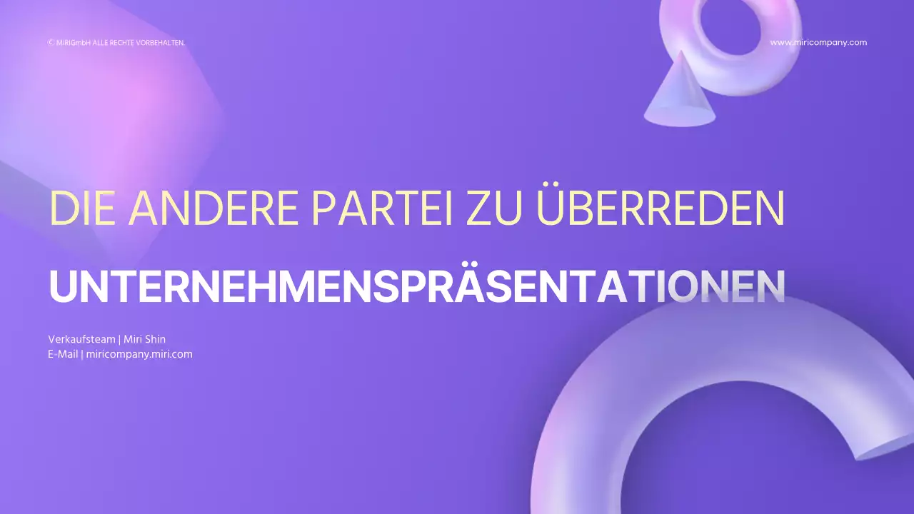 3D-Formen mit violettem Farbverlauf für Geschäftspräsentationen