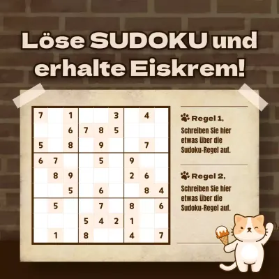 Niedliches Sudoku-Spiel Event in Braun und Hellblau