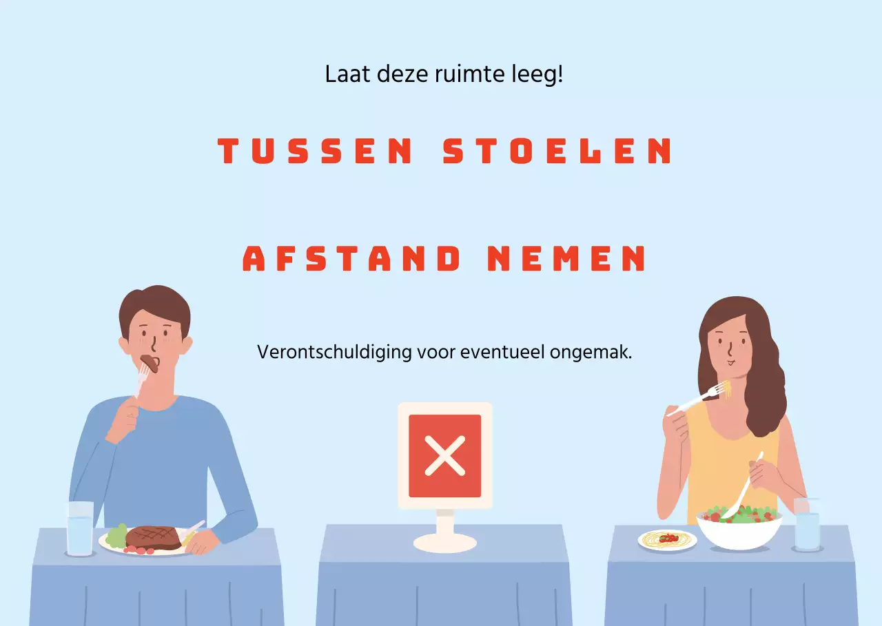 Strak geïllustreerd concept afstandsbord in rood en zwart