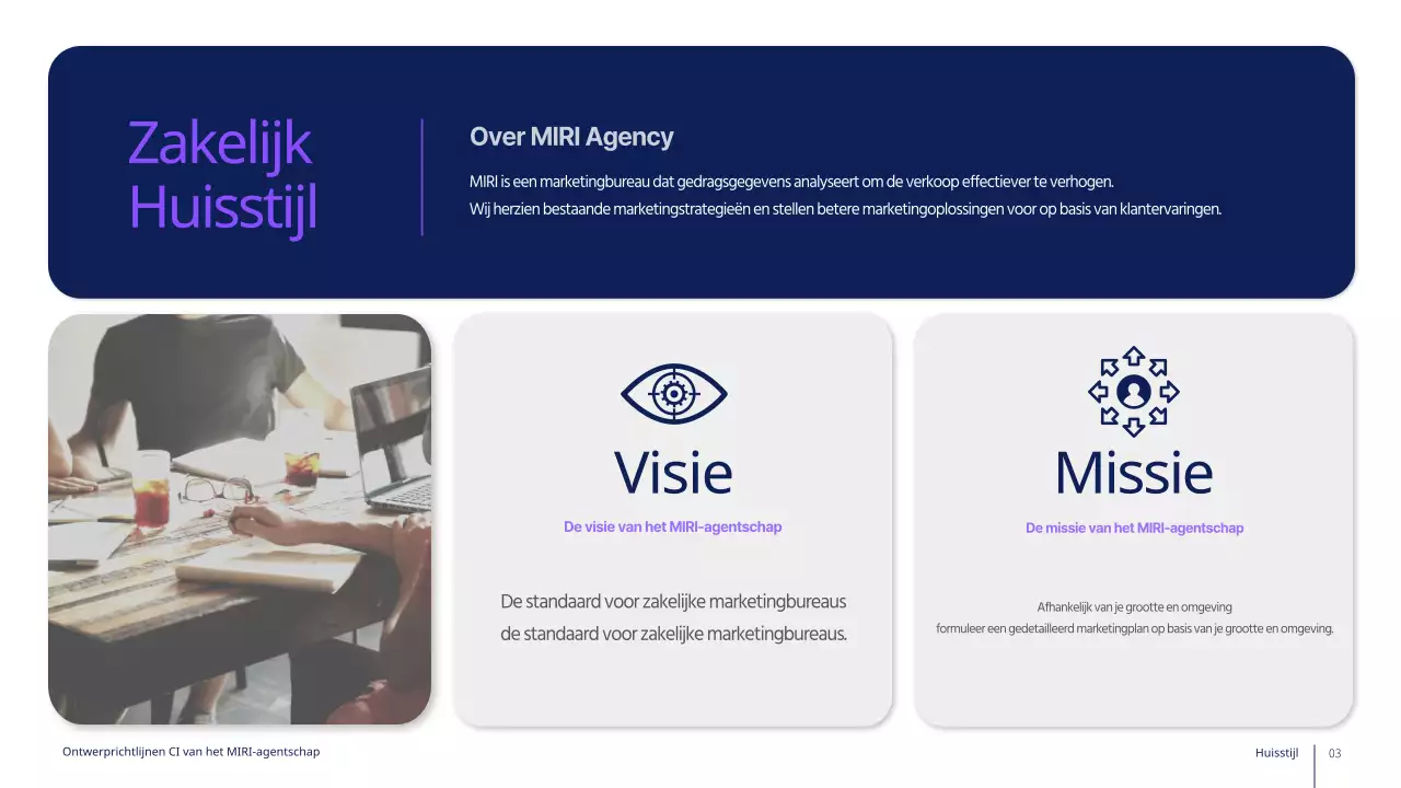 Zakelijke merkrichtlijnen in paars