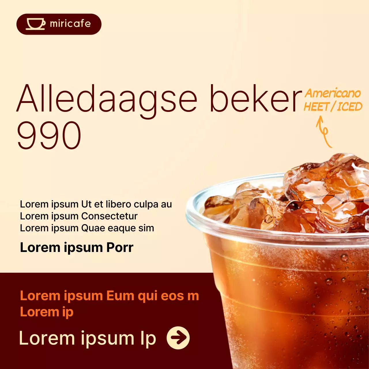 Abonnement koffie in gele en bruine tinten