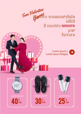 Promuovere una mostra di regali a tema rosa per San Valentino