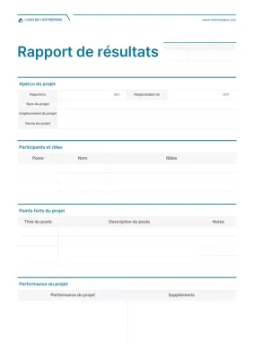 Rapport de projet de conception simple en blanc et turquoise