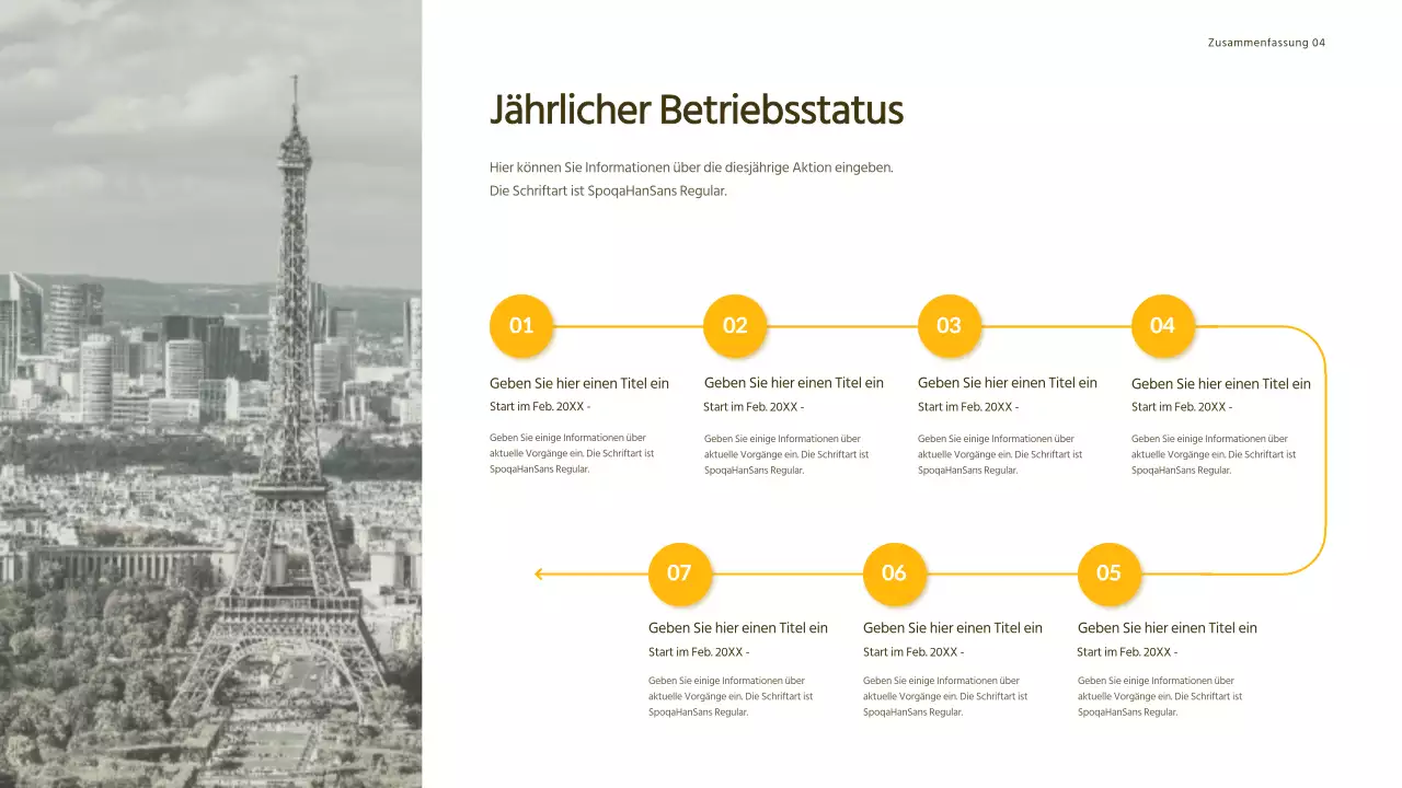 Präsentation der Umsatzberichte für Reisebüros mit gelbem Konzept