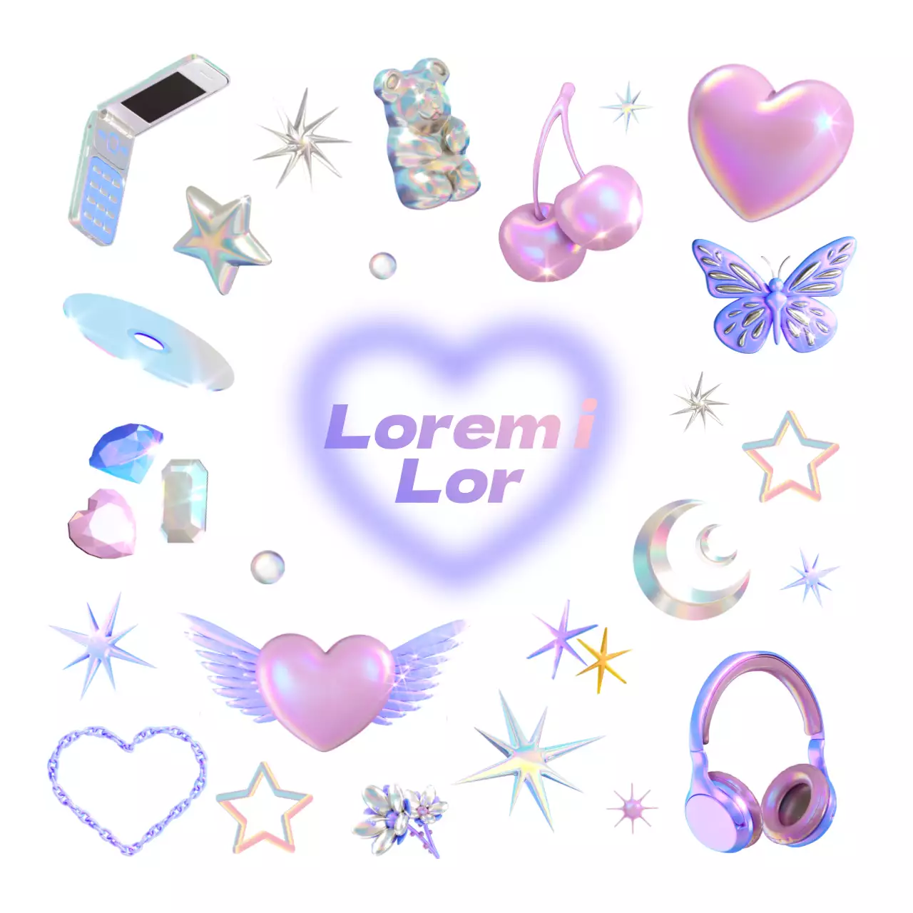 El resplandor rosa y morado del concepto 3D del efecto 2000.