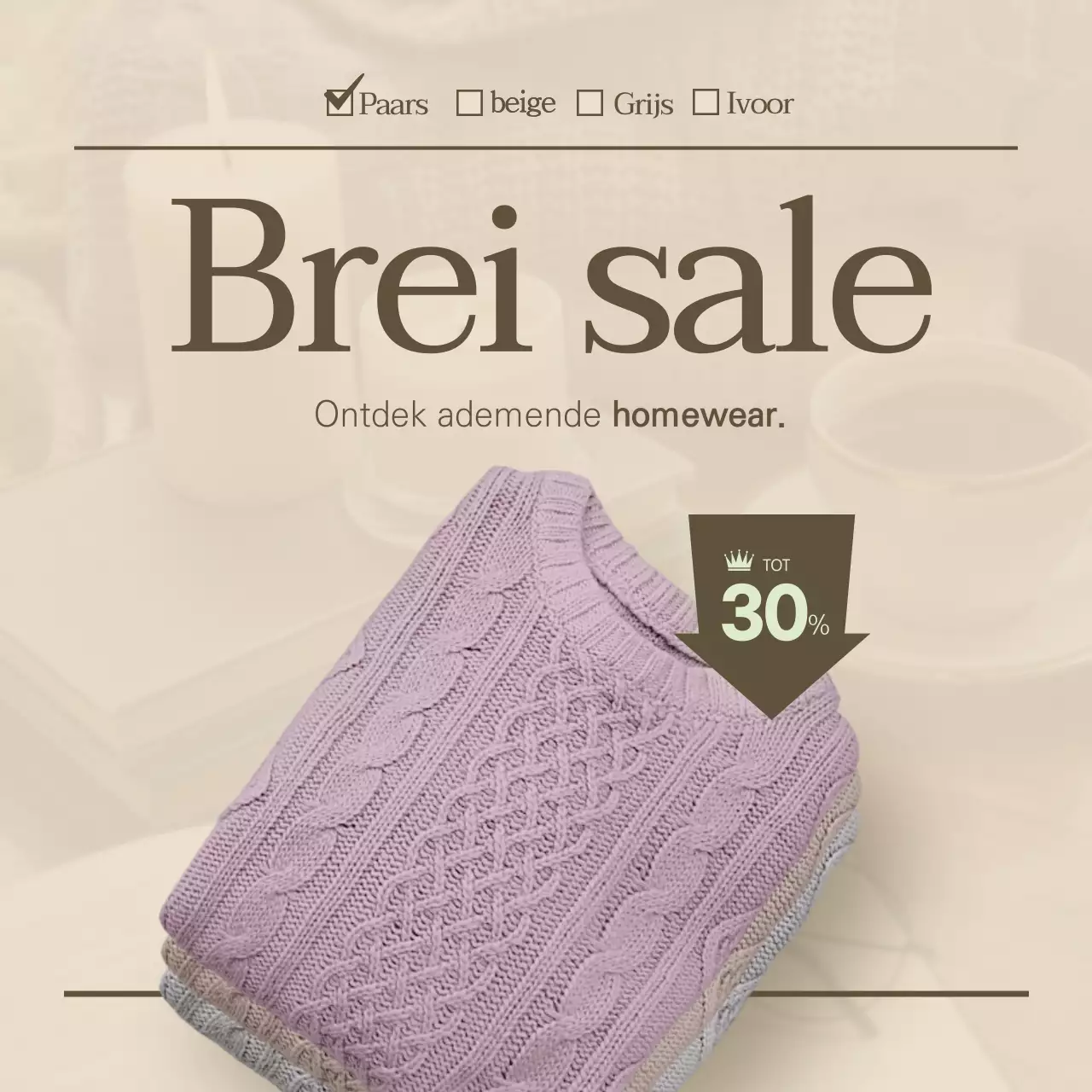 Winter gebreid beige schoon tijdschrift gevoel evenement ontwerp