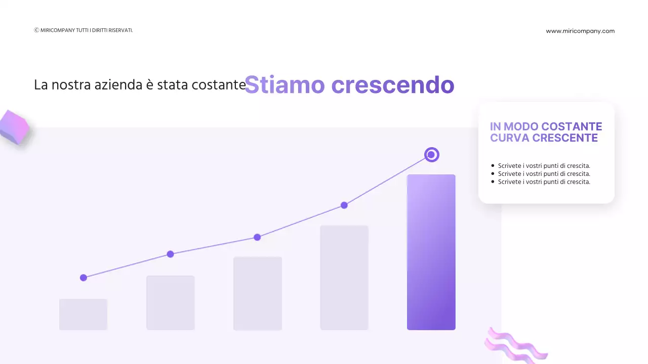 Forme 3D con sfumatura viola per presentazioni aziendali