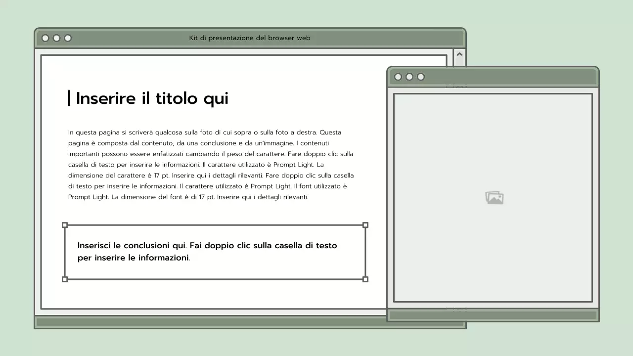 Kit di presentazione con concetto di browser blu chiaro