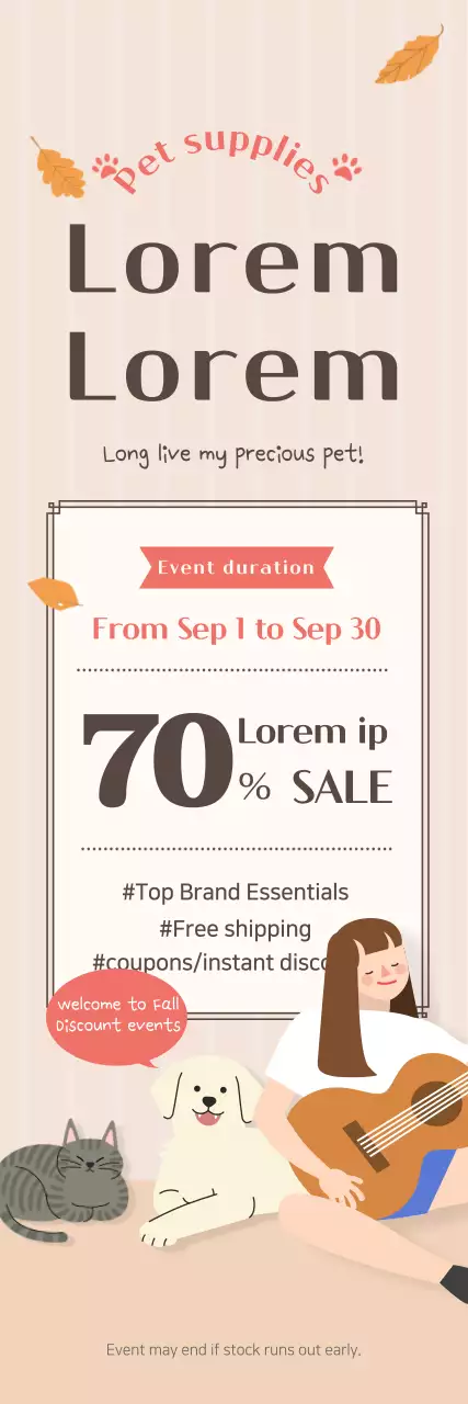 Pet sale with a beige fall theme