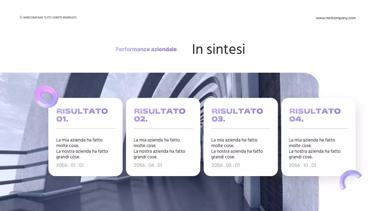 Forme 3D con sfumatura viola per presentazioni aziendali