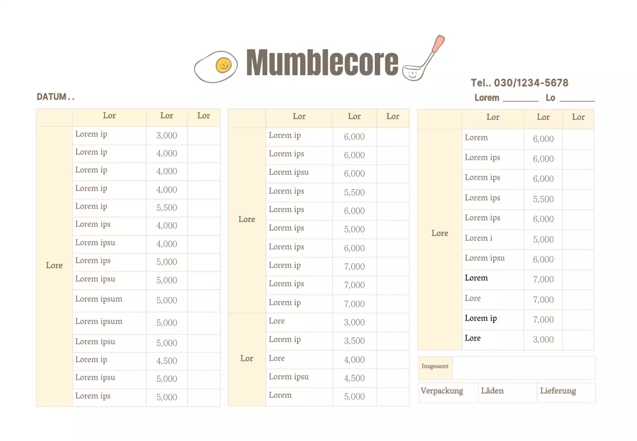 Bestellungen im Restaurant