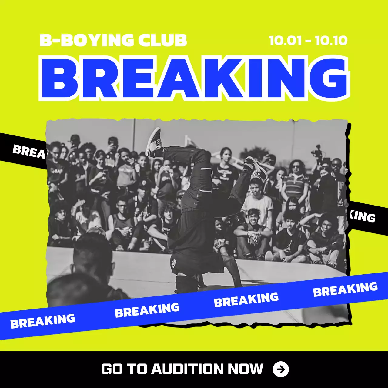 Yellow Trendy Dance Event Social Media Post