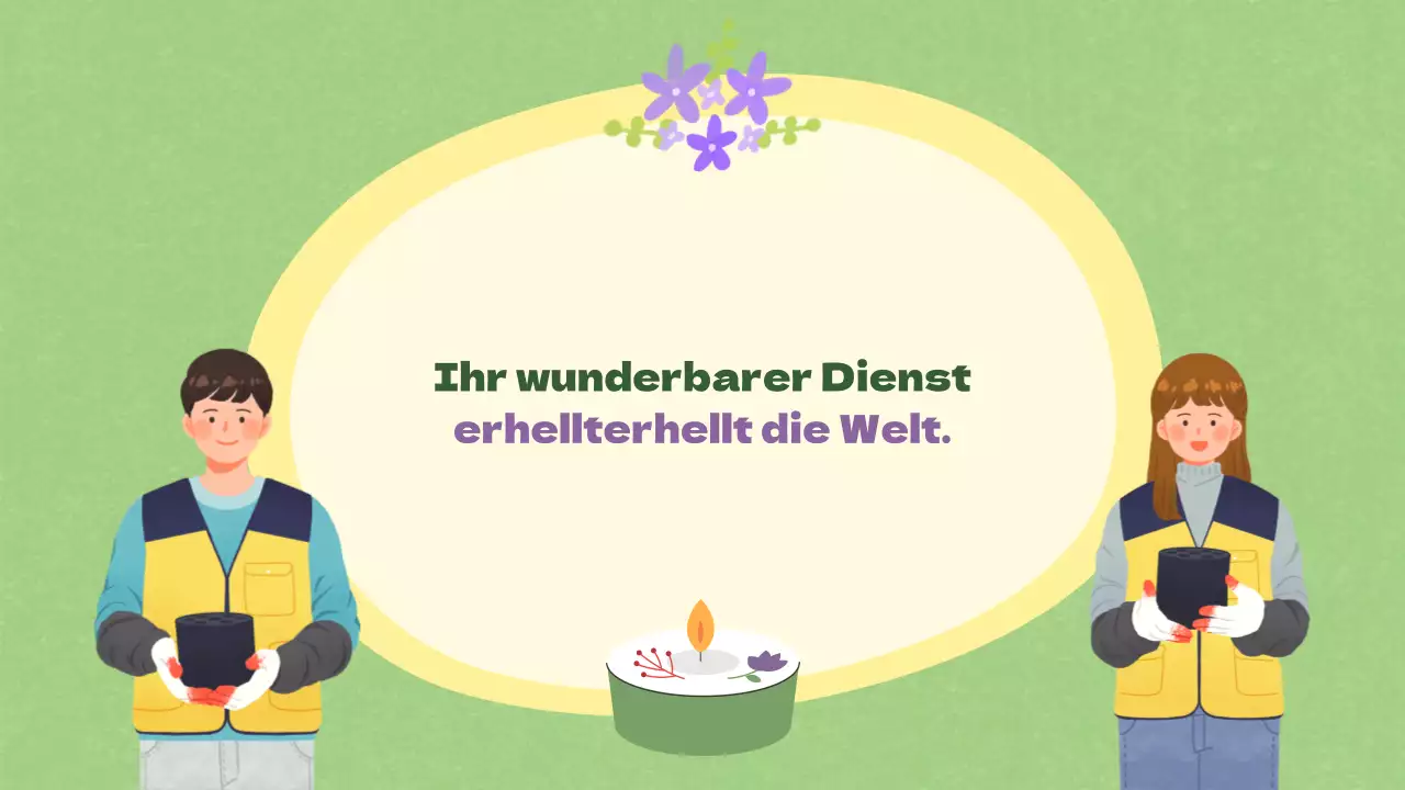 Grünes und gelbes Schulungsmaterial für Freiwillige in der Mittelstufe