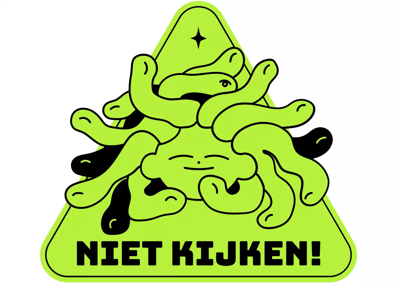 Schattig illustratieconcept amfitheater merchandiselogo in lichtgroen.