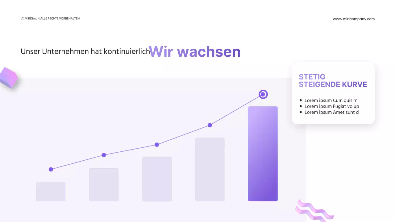 3D-Formen mit violettem Farbverlauf für Geschäftspräsentationen