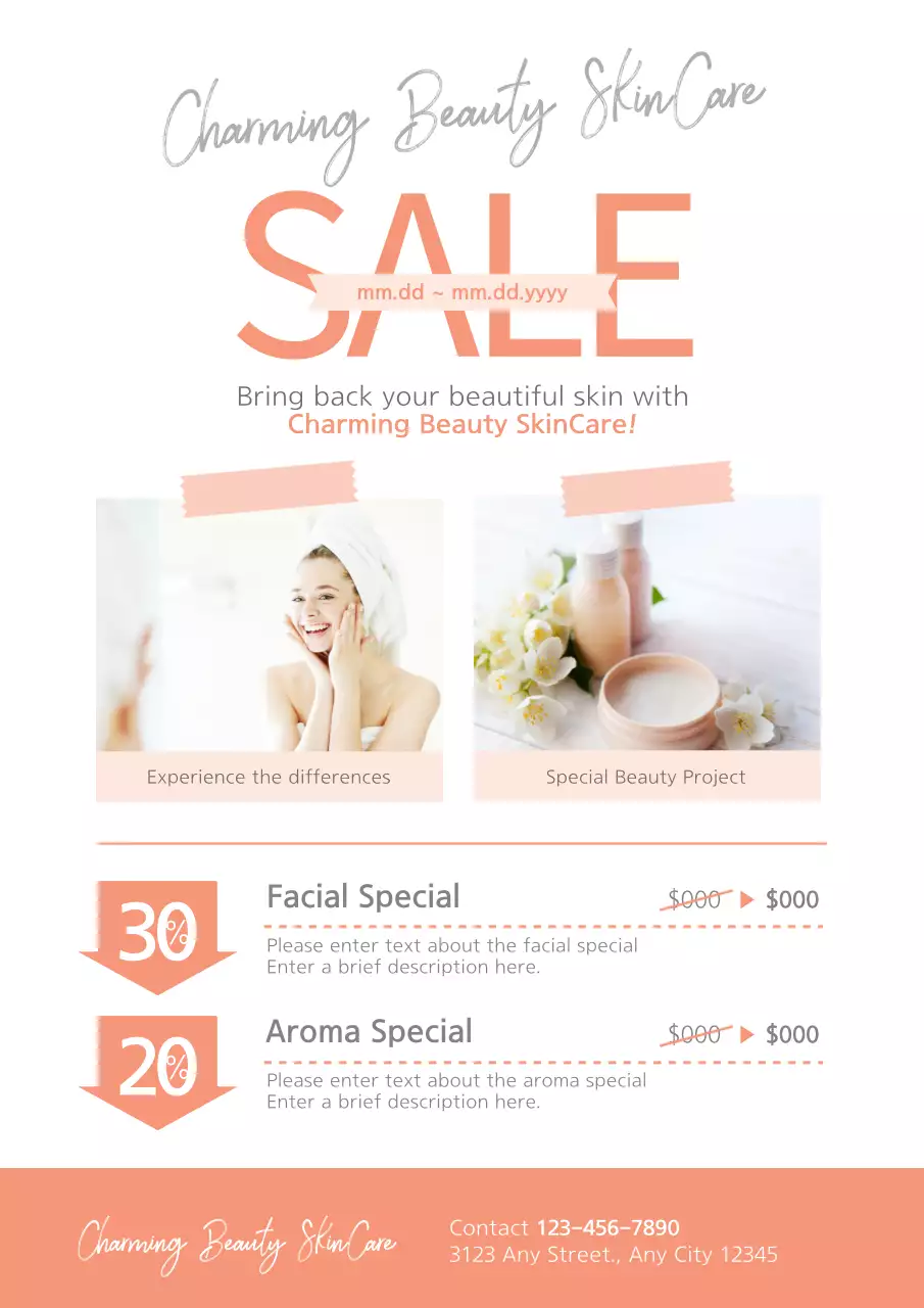 Coral Modern Skincare Promotion Poster