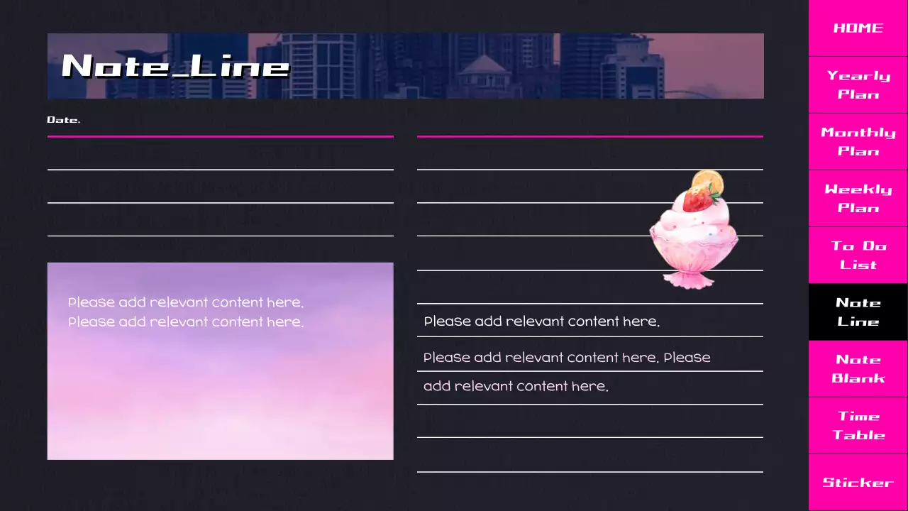 Pink Retro Planner Schedule Presentation