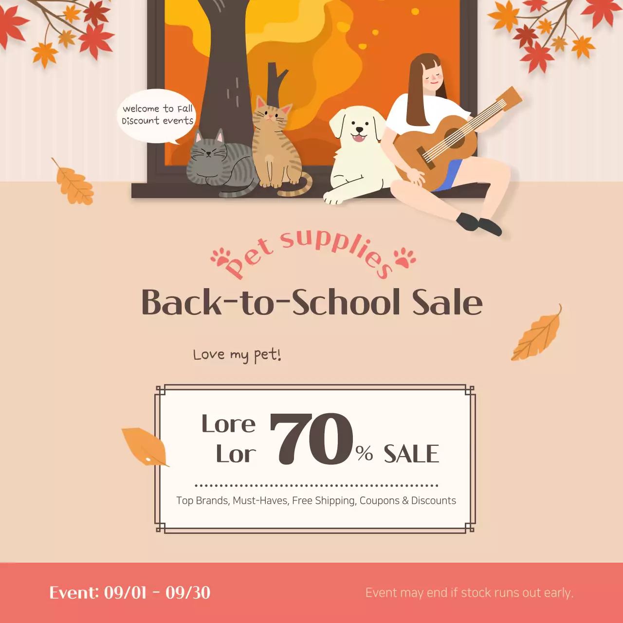 Beige Minimal Pet Promotion Banner