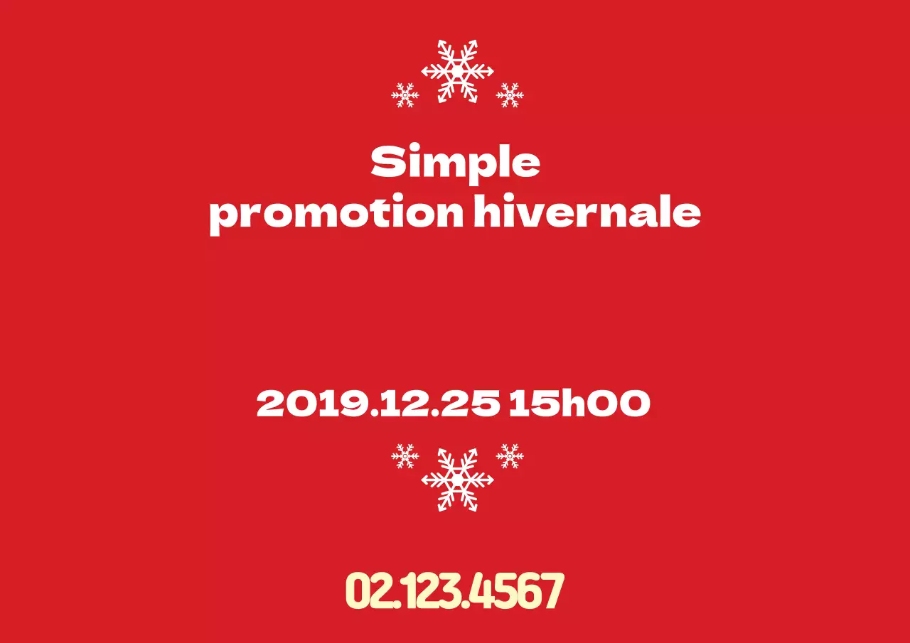 Affiche de rue promotionnelle simple, rouge et hivernale