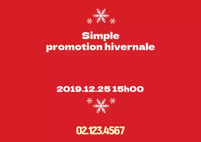 Affiche de rue promotionnelle simple, rouge et hivernale