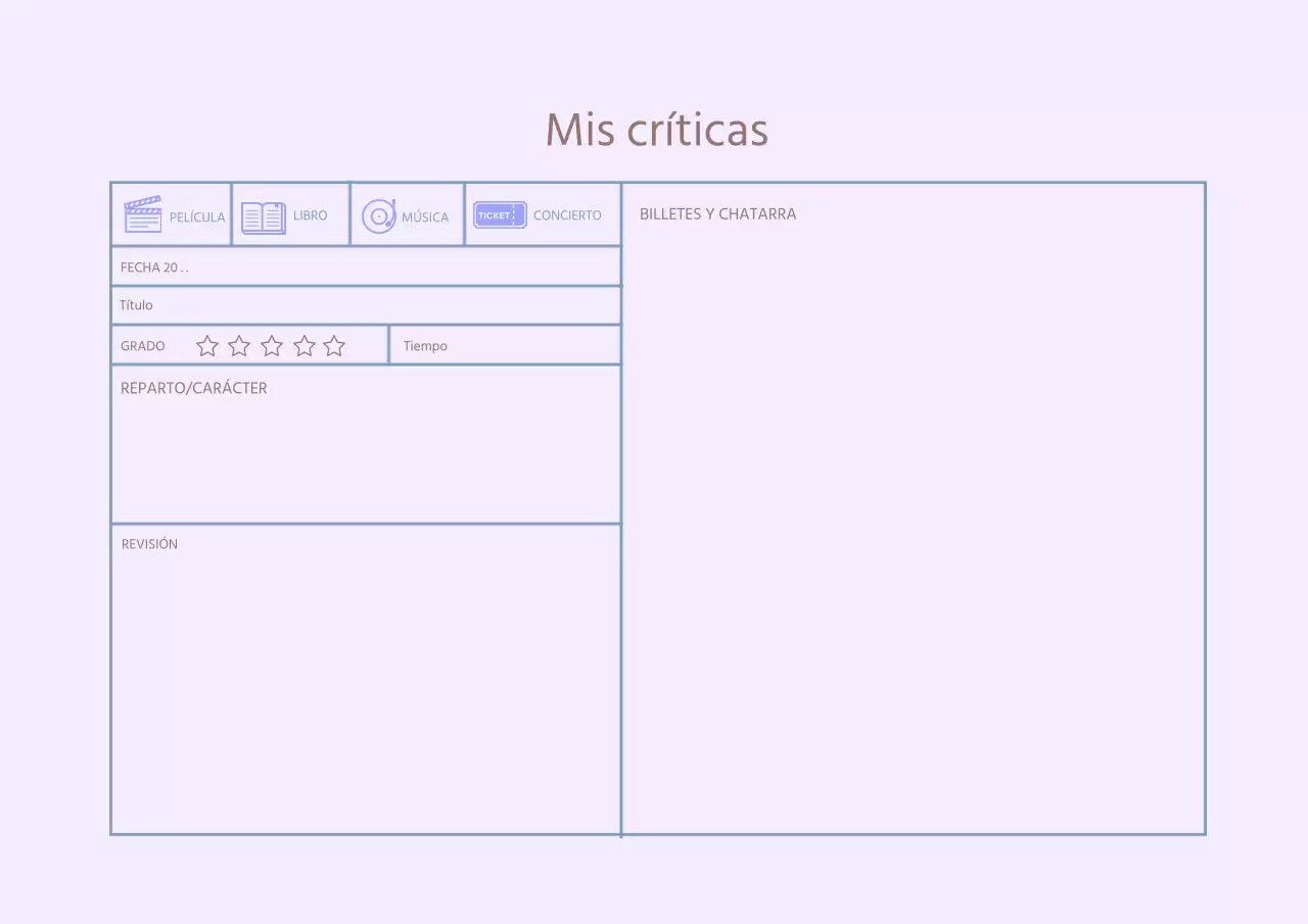 Icono morado Diario de revisión simple