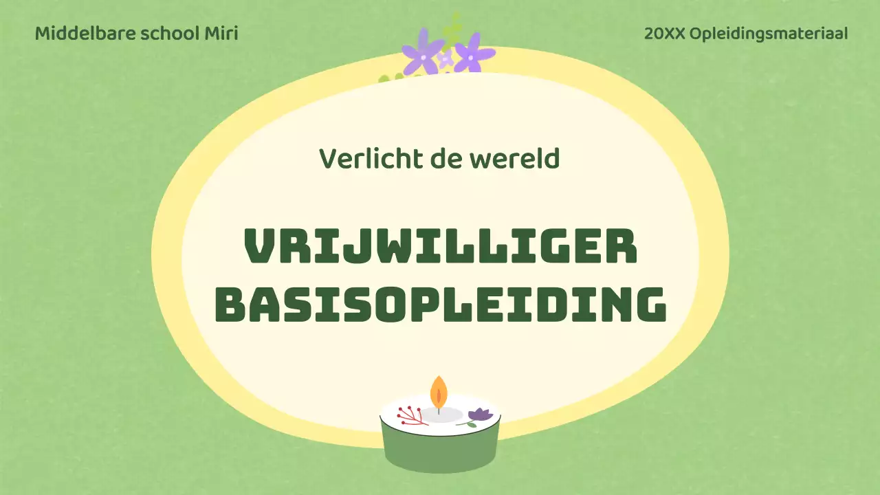 Groene en gele vrijwilligerstrainingsmaterialen voor middelbare scholieren