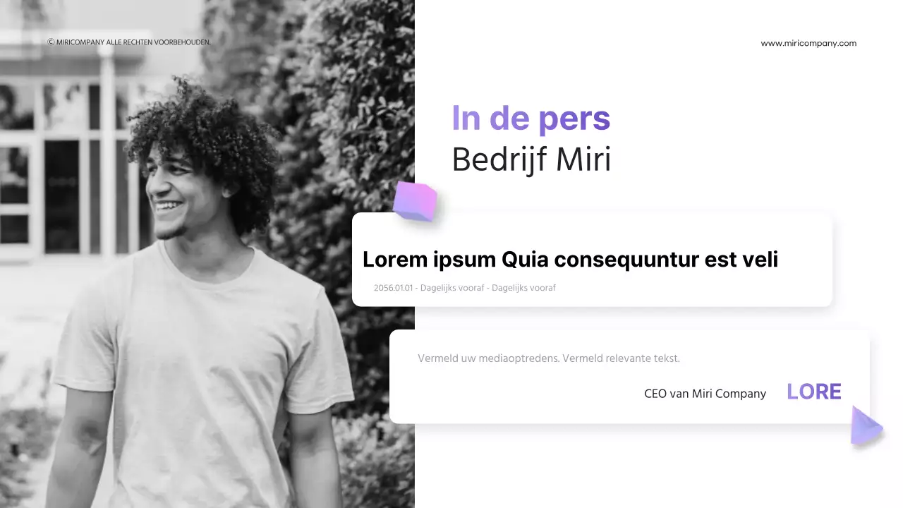 3D-vormen met een paars kleurverloop voor zakelijke presentaties