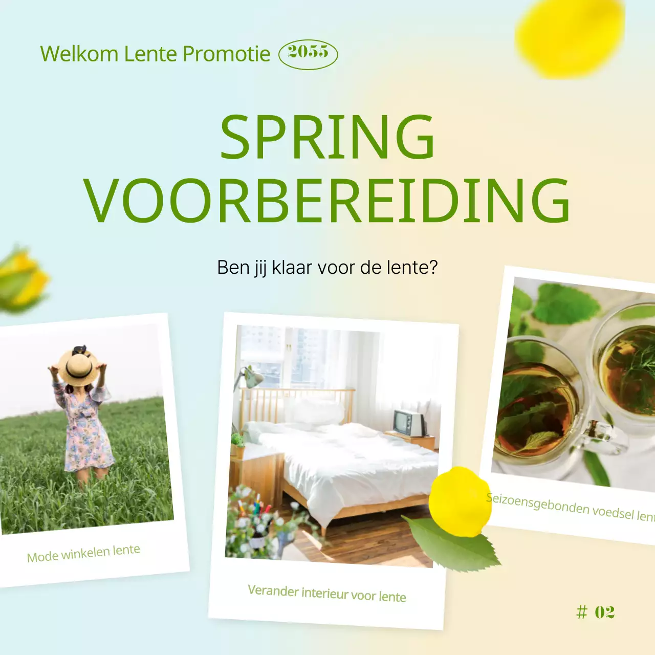 Fris groen en geel lente-evenement