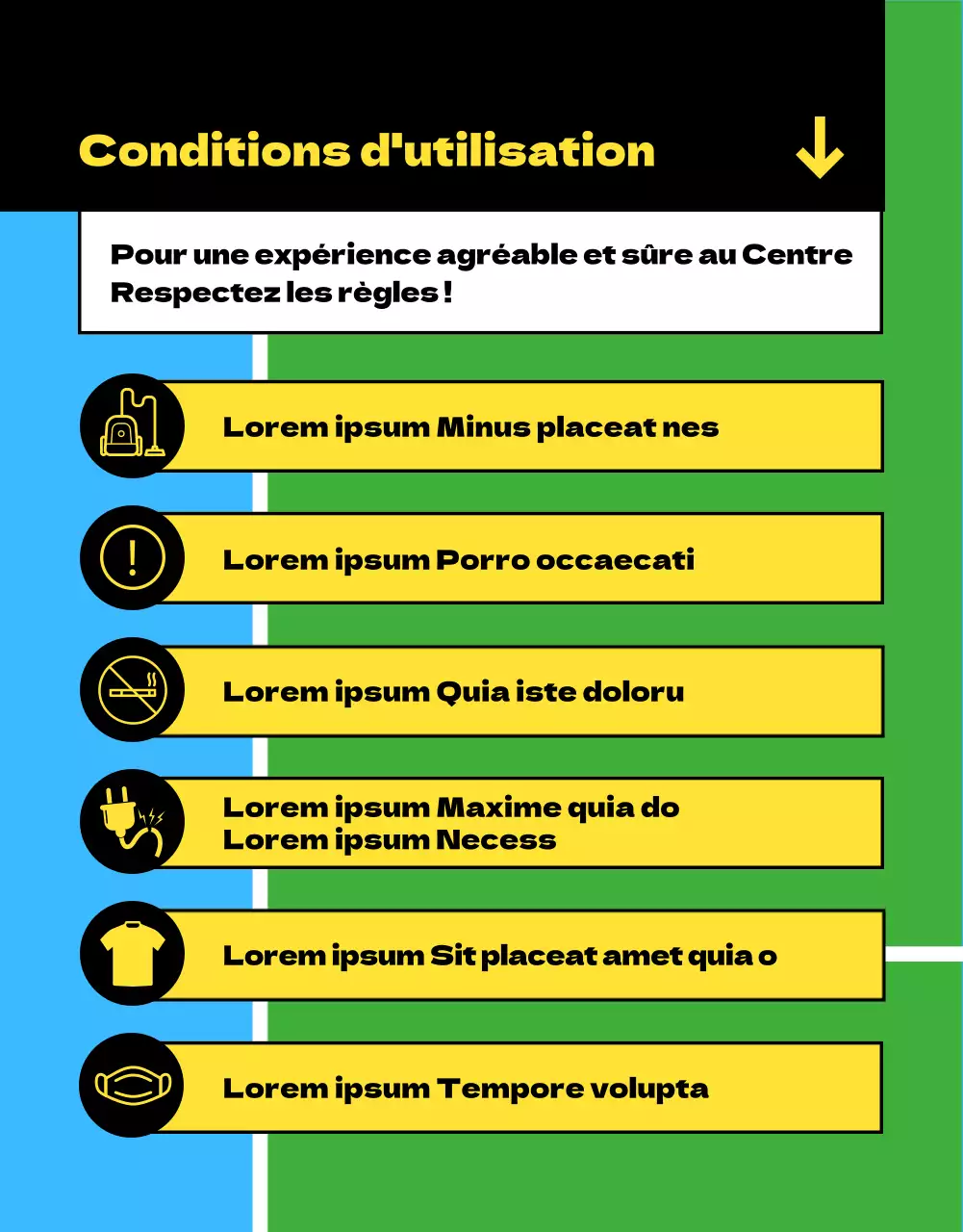 L'avis d'inscription au Centre sportif bleu-vert