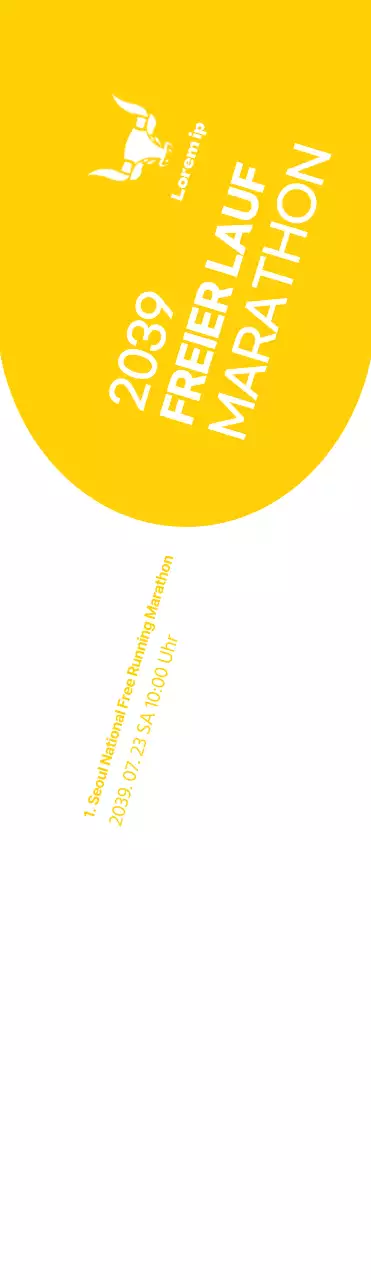 Einfacher Stil in Gelb und Weiß für Marathoninformationen und Werbung