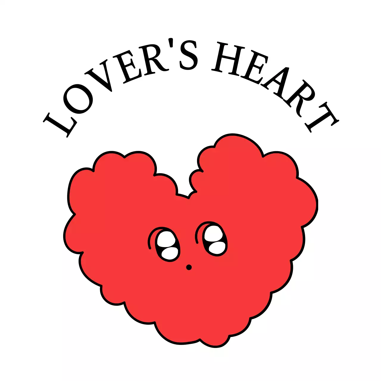 Konsep ilustrasi karakter hati awan yang lucu