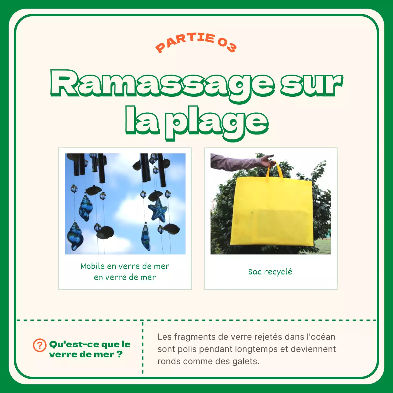 Green Orange Beachcombing CardNews