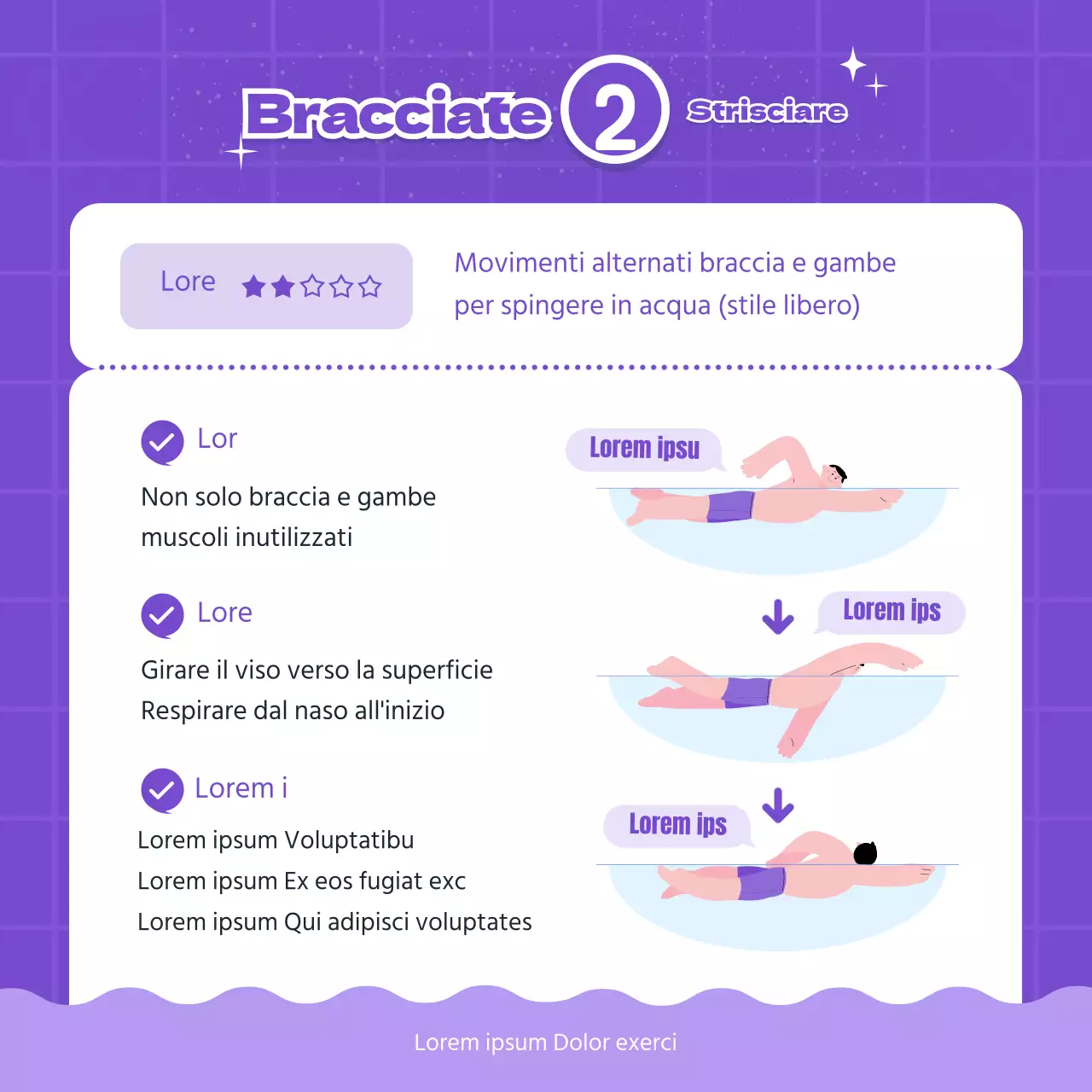 Punto blu rosa Illustrazione dalla A alla Z di Swimming CardNews