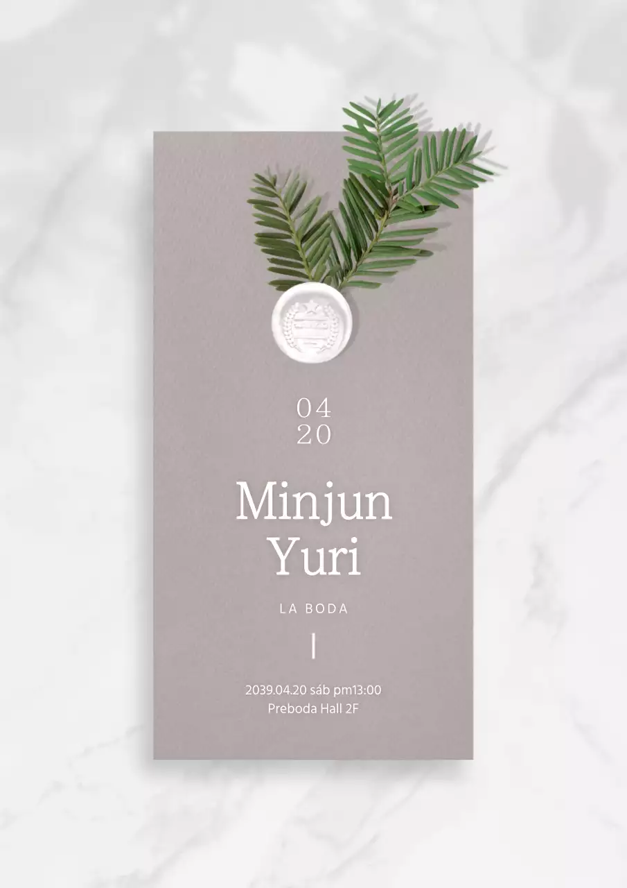 Elegante póster de invitación de boda en beige