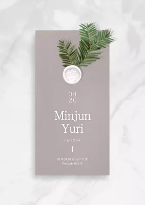 Elegante póster de invitación de boda en beige