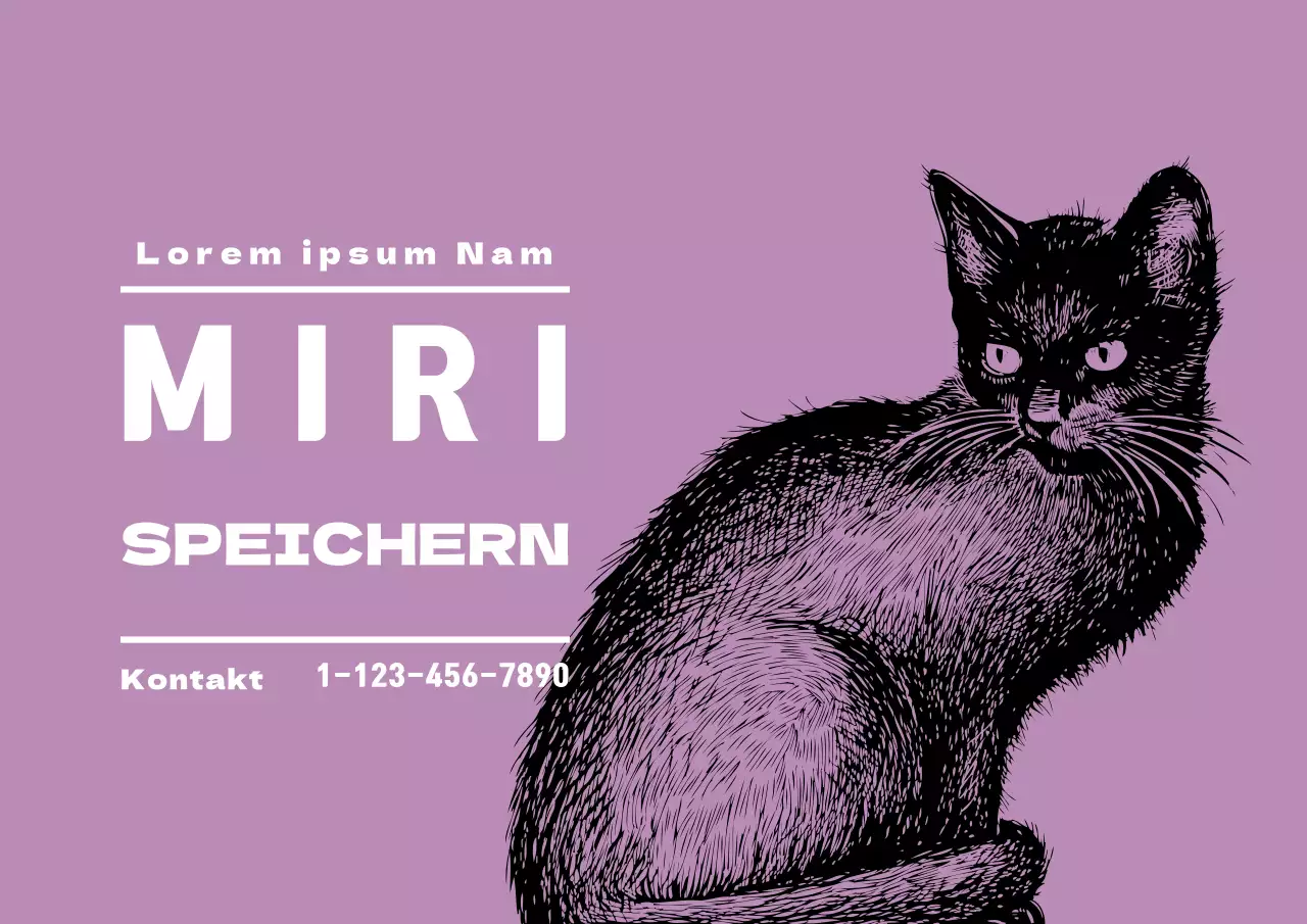 Lila illustriertes Etikett der Tierhandlung