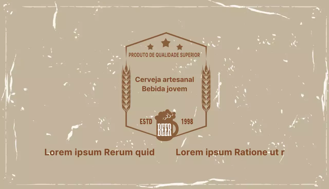 Cartão de visita de bar com logótipo de ilustração bege e marfim