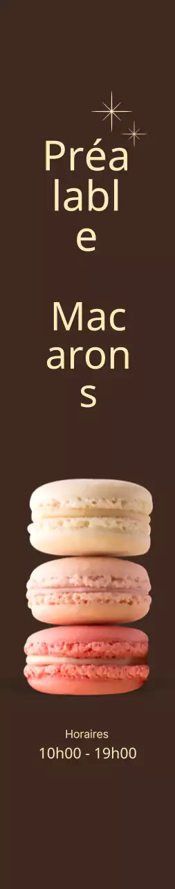 Macaron open promotion large sur fond marron