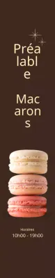 Macaron open promotion large sur fond marron