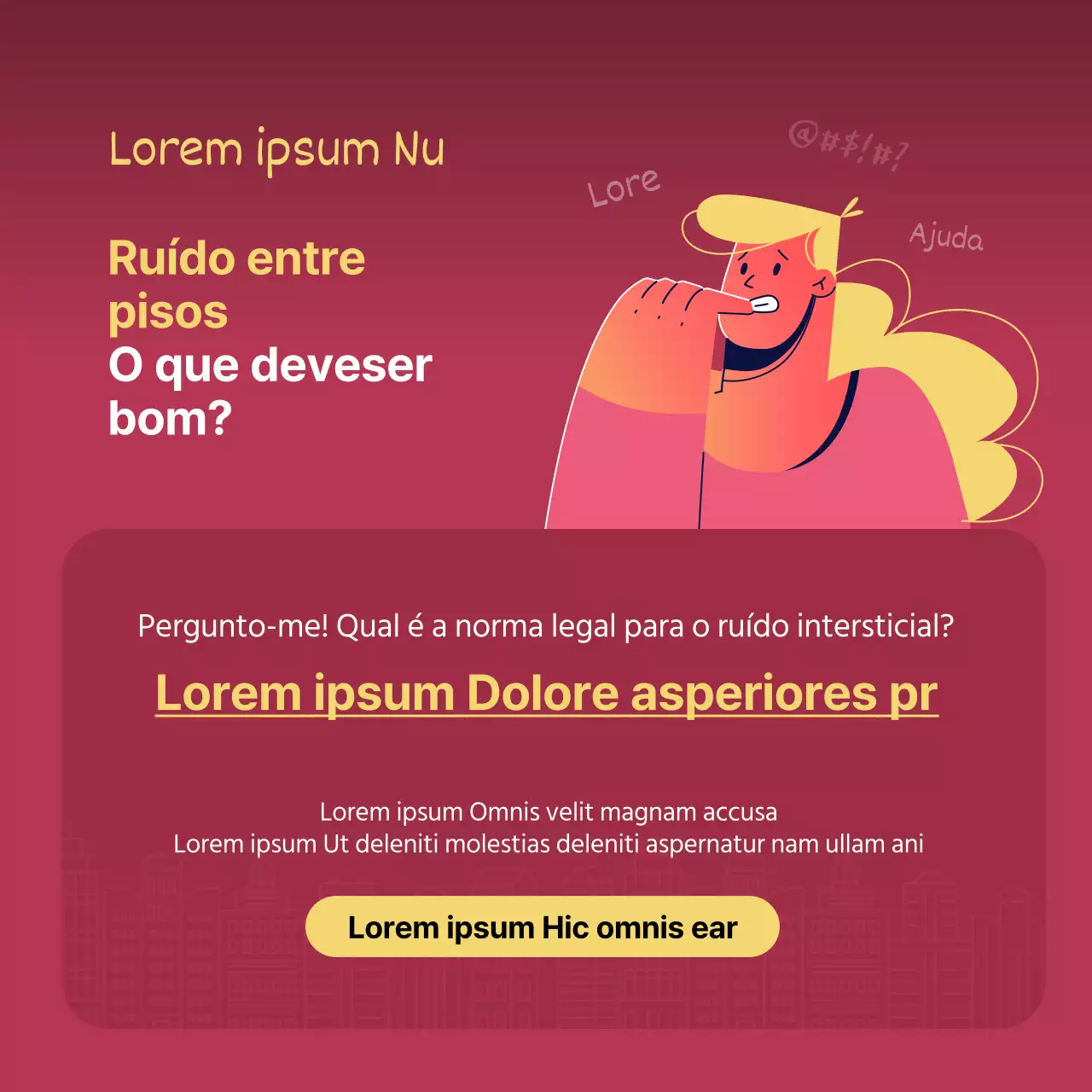 Critérios de ruído entre pisos e sugestões de soluções a verde e vermelho