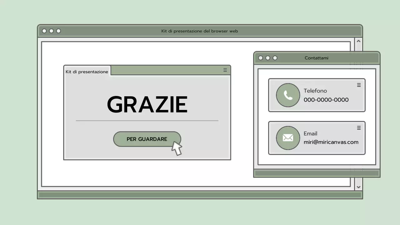 Kit di presentazione con concetto di browser blu chiaro