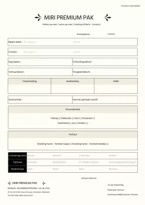 Bruins contractmodel voor zakelijke kleding
