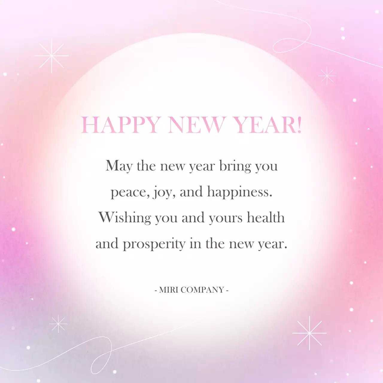 Pink Elegant New Year's Card Instagram Post