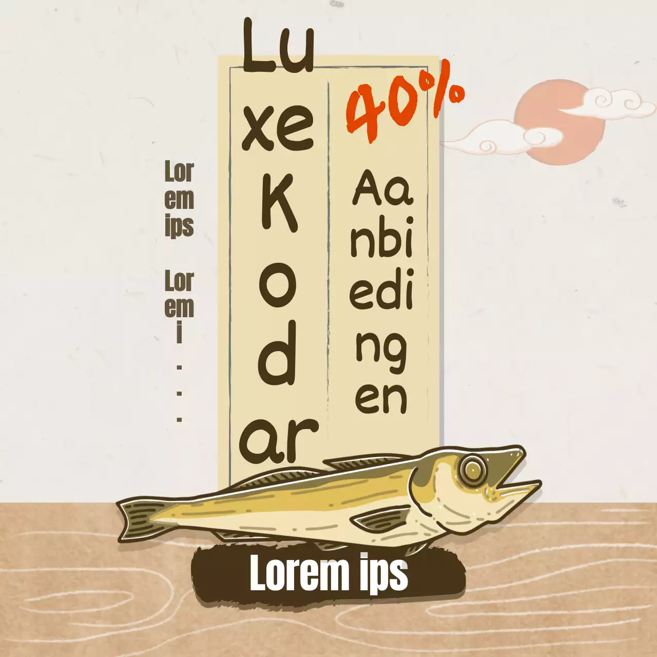 Een ouderwets traditioneel concept in bruin en abrikoos